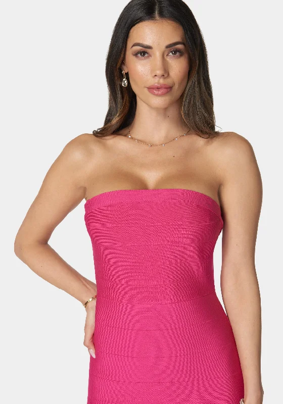 Bandage Strapless Maxi Dress