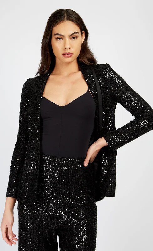 Black Sequin Blazer by Vogue Williams