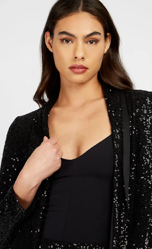 Black Sequin Blazer by Vogue Williams