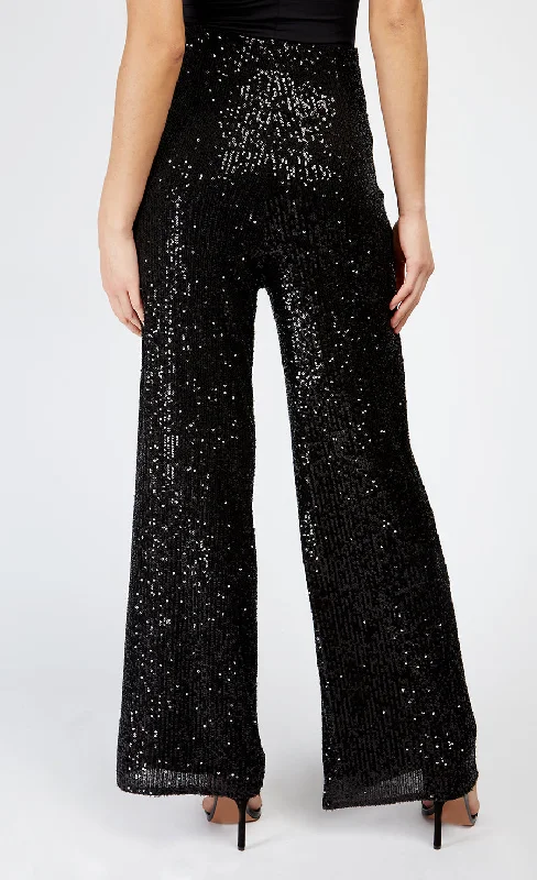 Black Sequin Trousers by Vogue Williams