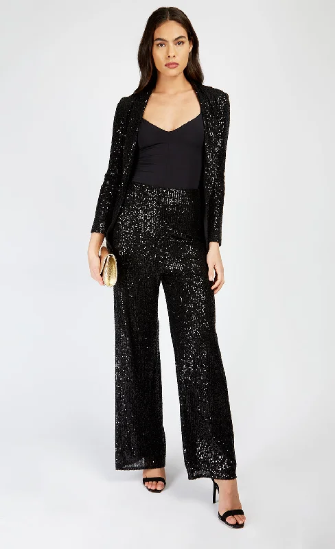 Black Sequin Trousers by Vogue Williams