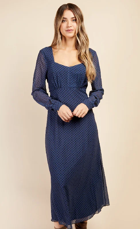 Blue Spot Sweetheart Midaxi Dress by Vogue Williams