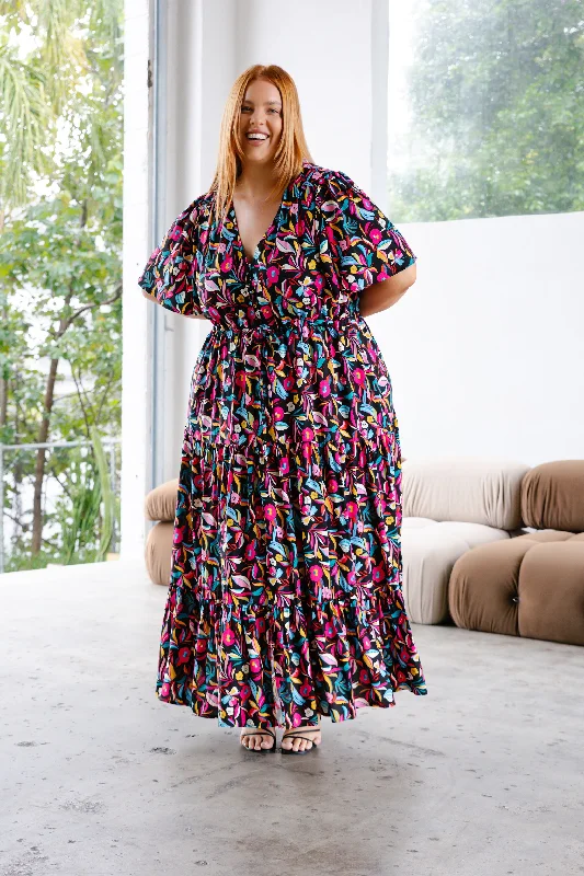 Bonnie Maxi Dress in Night Flora