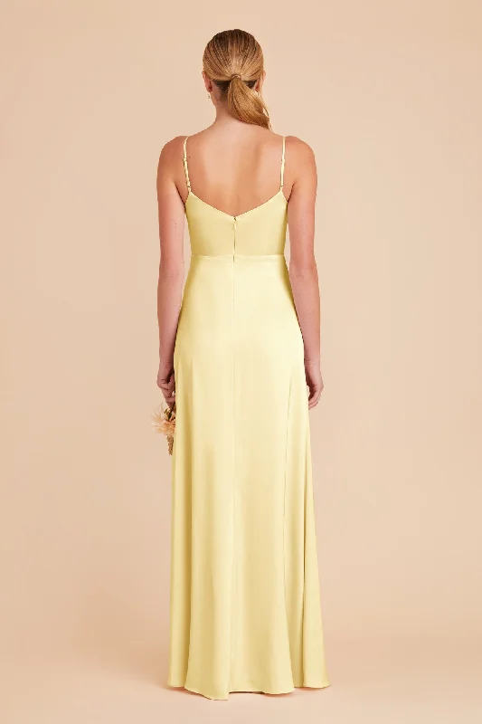 Catherine Matte Satin Dress - Lemon Sorbet