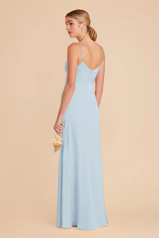 Catherine Matte Satin Dress - Mist Blue