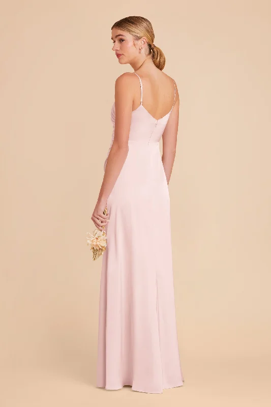 Catherine Matte Satin Dress - Pale Blush