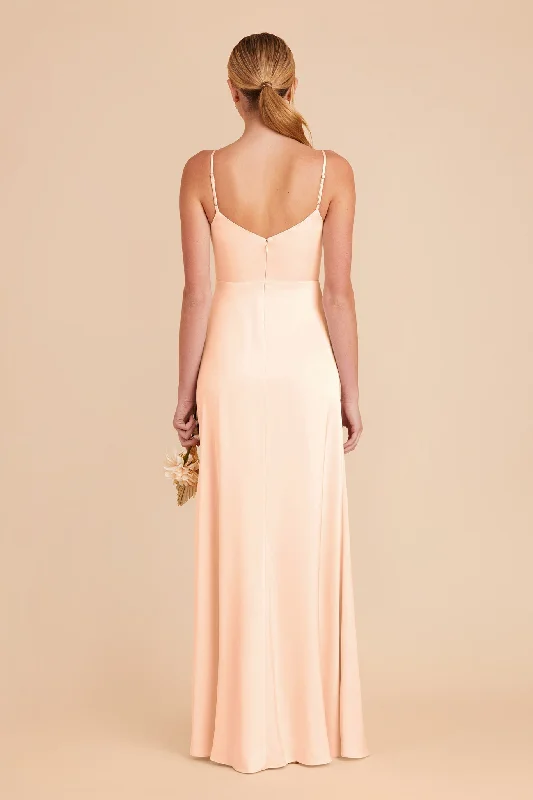 Catherine Matte Satin Dress - Peach Cream