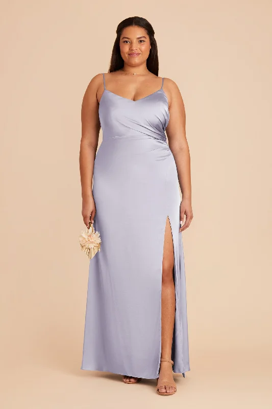 Catherine Matte Satin Dress - Periwinkle Blue