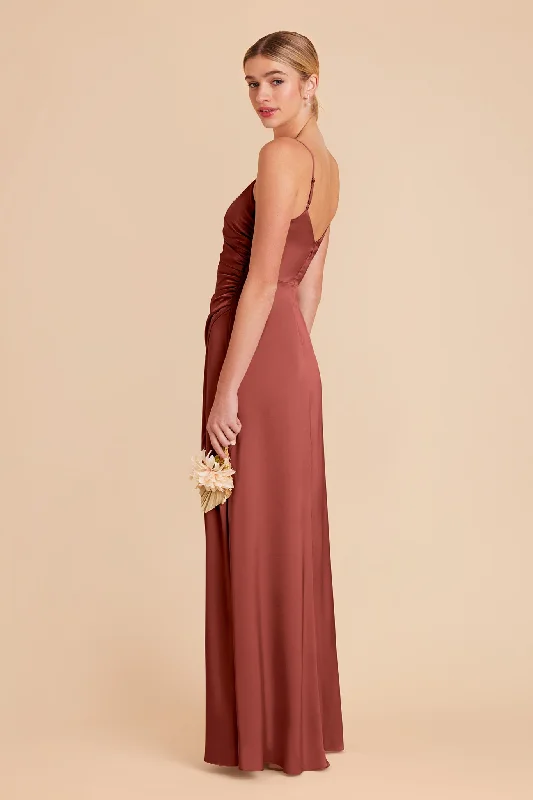 Catherine Matte Satin Dress - Spice