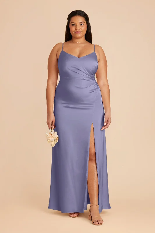 Catherine Matte Satin Dress - Wisteria