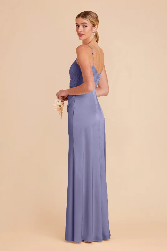 Catherine Matte Satin Dress - Wisteria