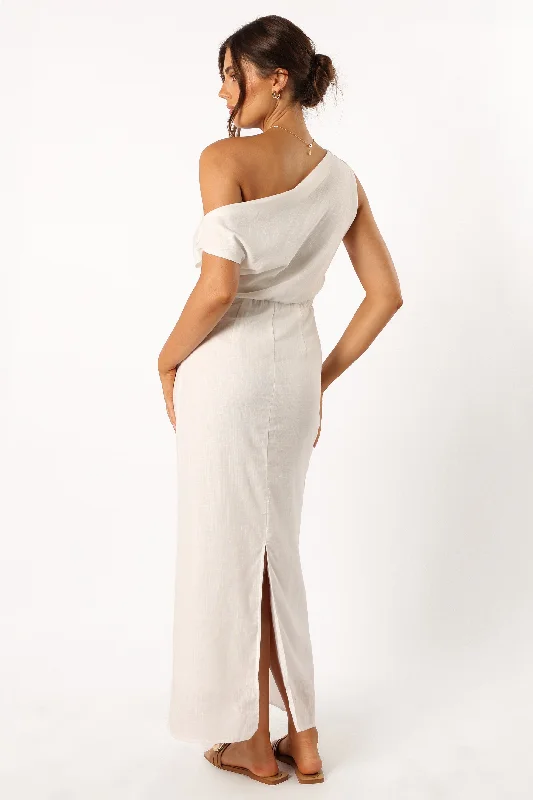 Cosma Off Shoulder Maxi Dress - White