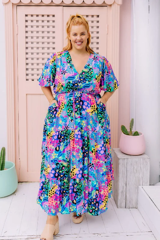 Bonnie Maxi Dress in Electric Leopard by Kasey Rainbow