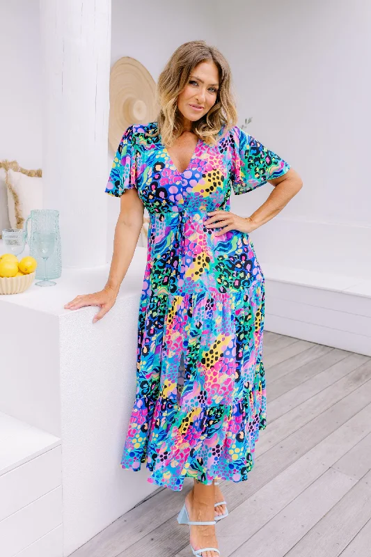 Bonnie Maxi Dress in Electric Leopard by Kasey Rainbow