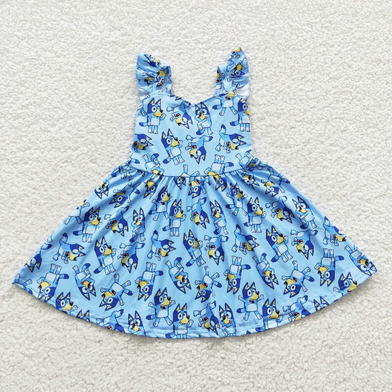 girls blue bluey dress GSD0421