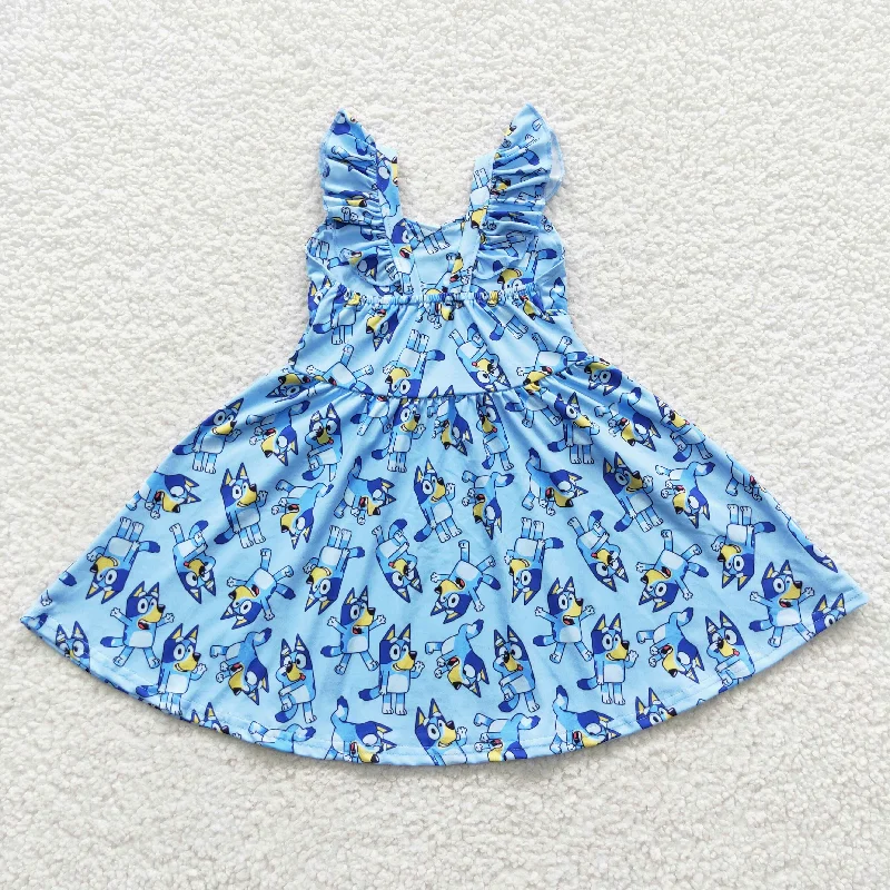 girls blue bluey dress GSD0421