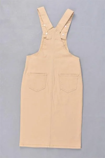 GIRLS Bree Denim Overalls (Khaki)