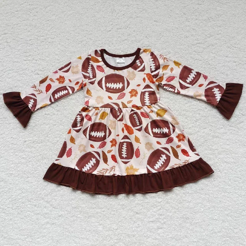 girls cute rugby football brown dress GLD0222