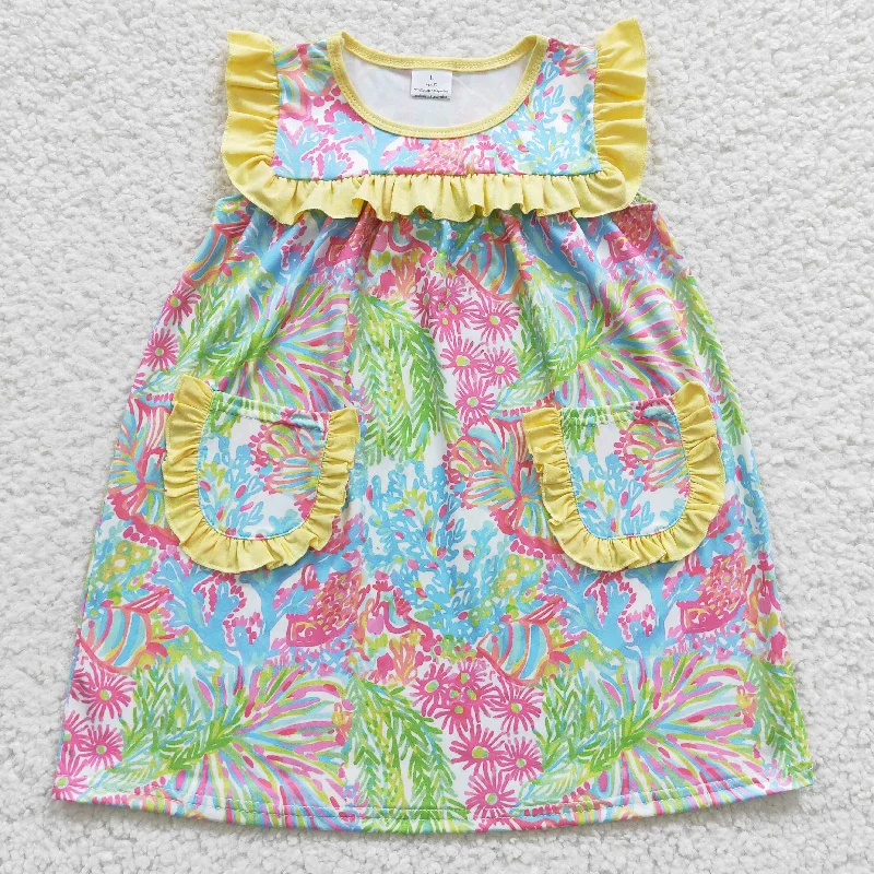 girls floral tie-dyeing dress GSD0391