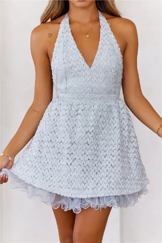 Into You And Me Halter Mesh Mini Dress Mint