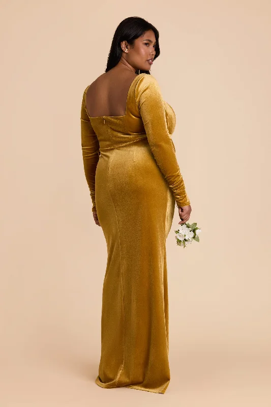 Ivy Velvet Dress - Butterscotch