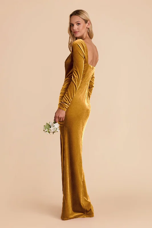 Ivy Velvet Dress - Butterscotch