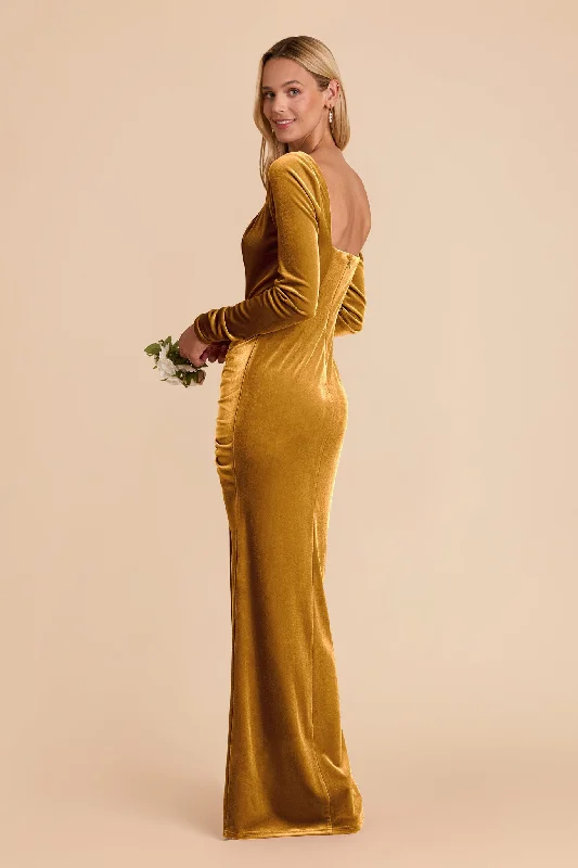 Ivy Velvet Dress - Butterscotch