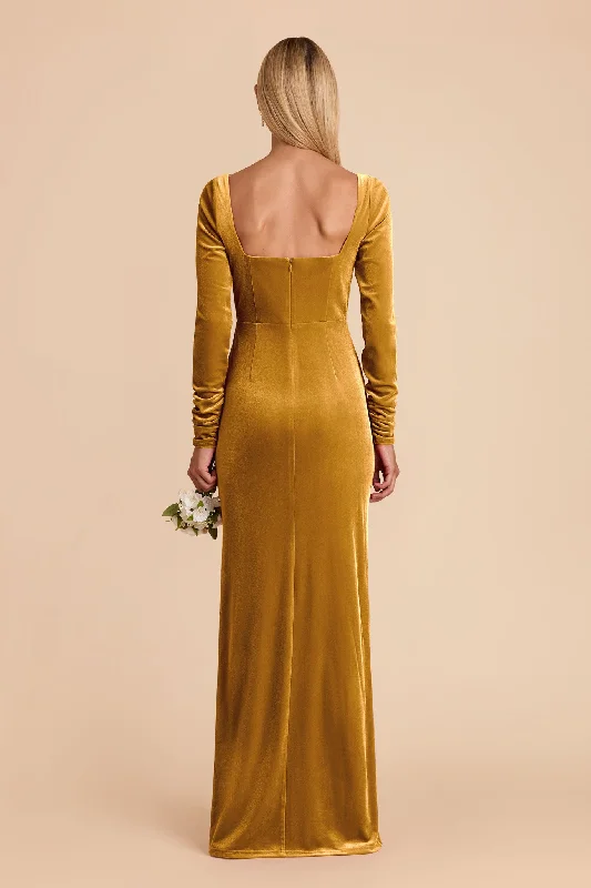 Ivy Velvet Dress - Butterscotch