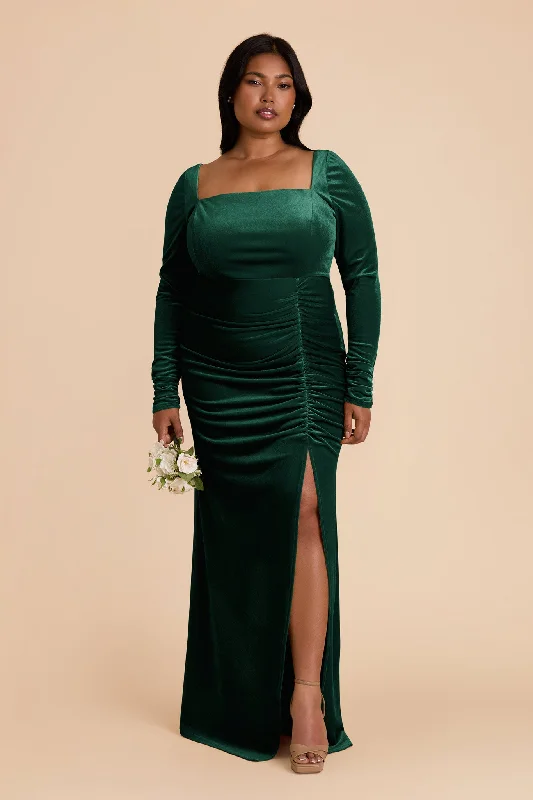 Ivy Velvet Dress - Emerald