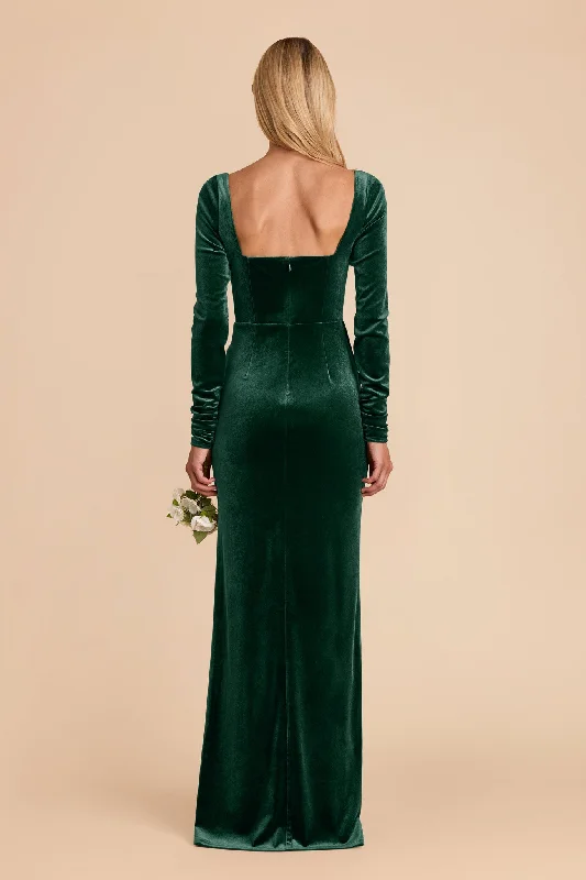 Ivy Velvet Dress - Emerald