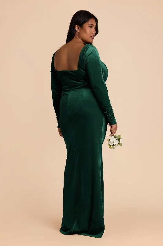 Ivy Velvet Dress - Emerald