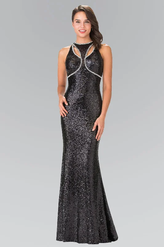 Prom Long Formal Halter Neck Beaded Evening Dress