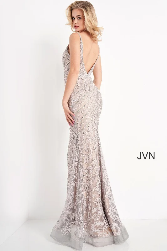 Jovani 04514 Open Back Embellished Long Evening Dress