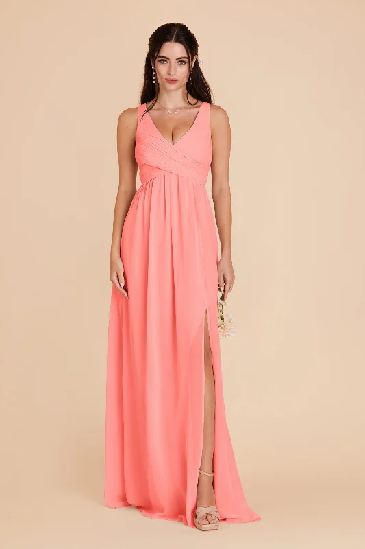 Laurie Empire Dress - Coral Pink