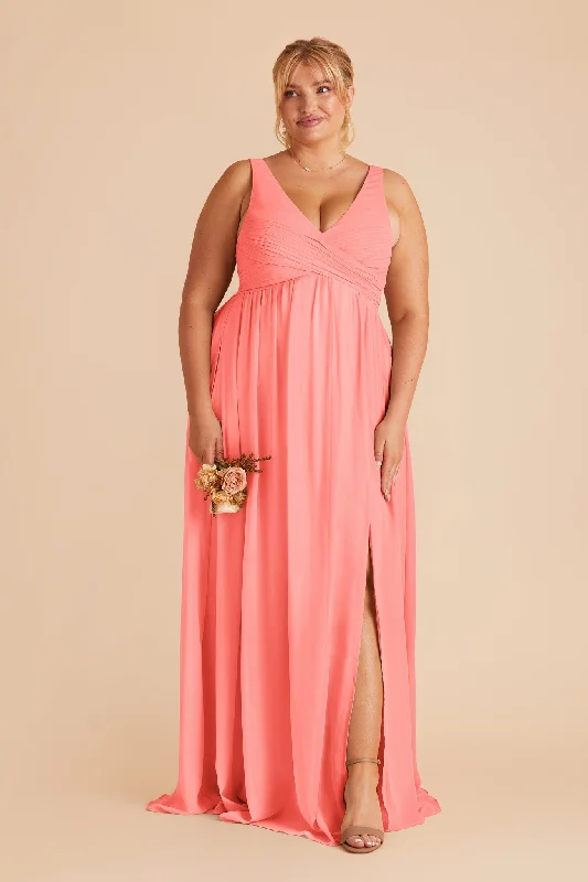 Laurie Empire Dress - Coral Pink