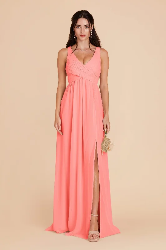 Laurie Empire Dress - Coral Pink