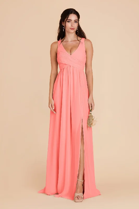 Laurie Empire Dress - Coral Pink