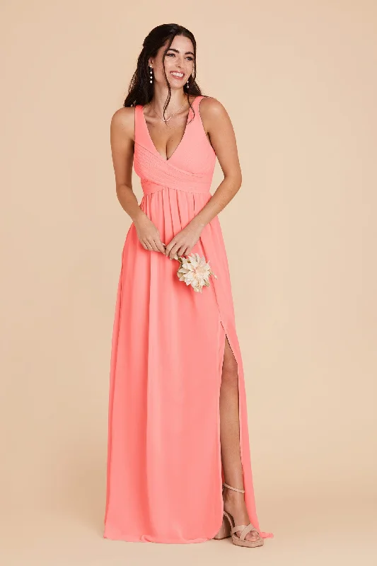 Laurie Empire Dress - Coral Pink