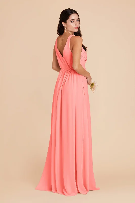 Laurie Empire Dress - Coral Pink