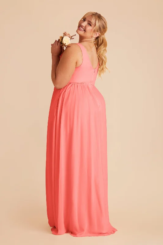 Laurie Empire Dress - Coral Pink