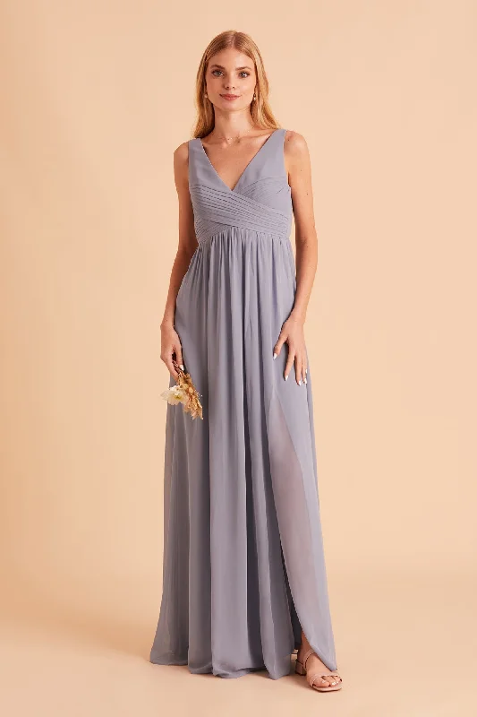 Laurie Empire Dress - Dusty Blue