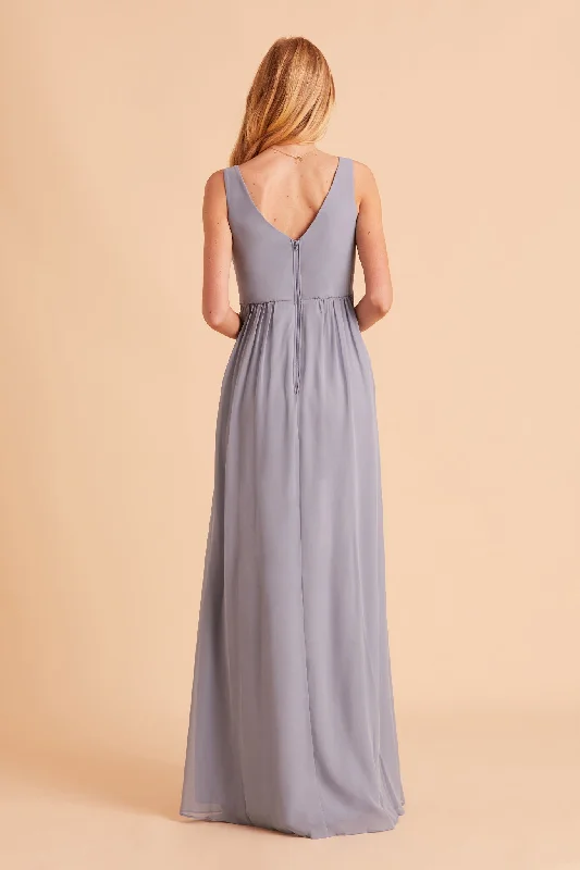 Laurie Empire Dress - Dusty Blue