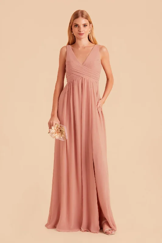 Laurie Empire Dress - Dusty Rose