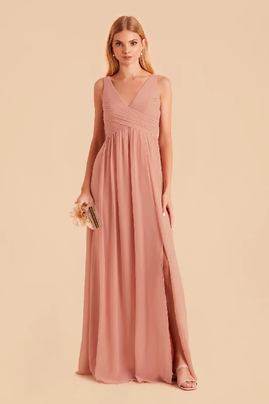 Laurie Empire Dress - Dusty Rose