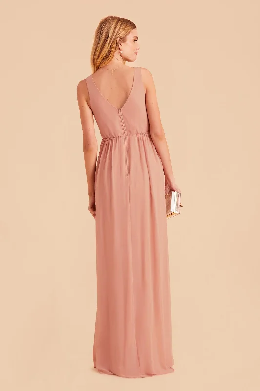 Laurie Empire Dress - Dusty Rose