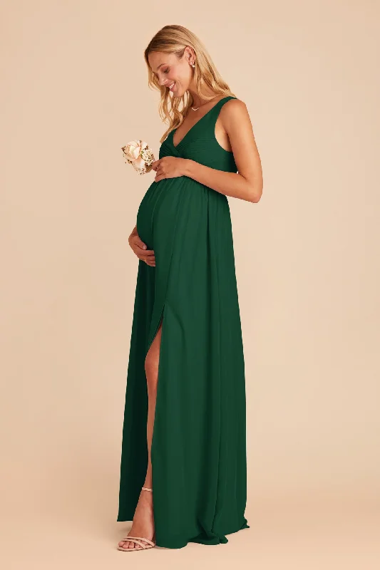 Laurie Empire Dress - Forest Green