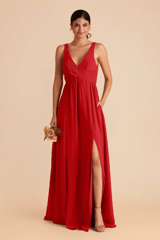 Laurie Empire Dress - Ruby Red