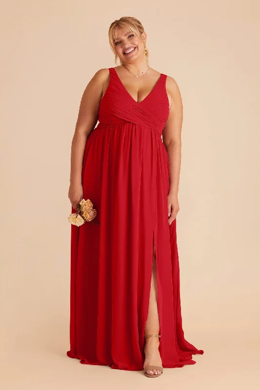 Laurie Empire Dress - Ruby Red