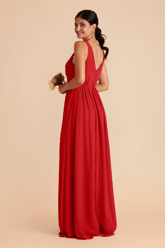 Laurie Empire Dress - Ruby Red