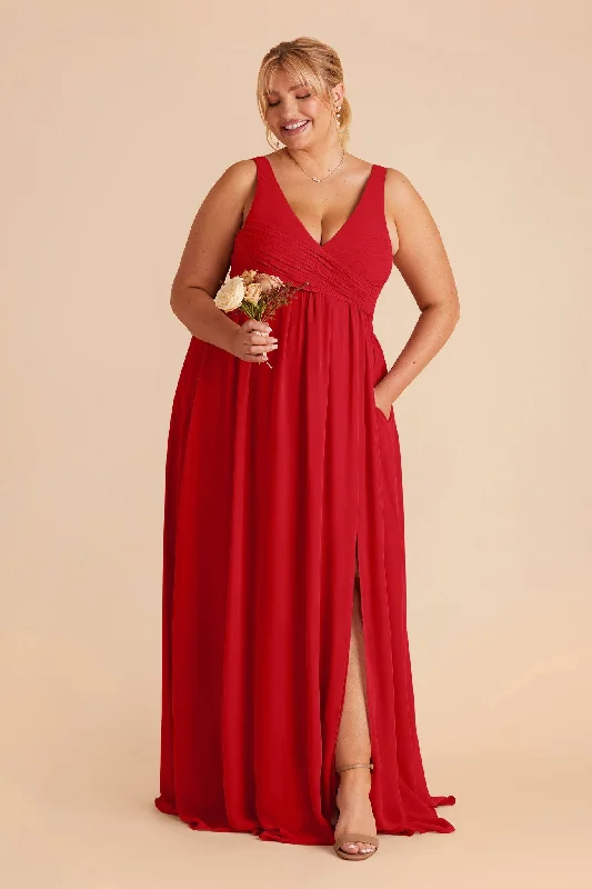 Laurie Empire Dress - Ruby Red